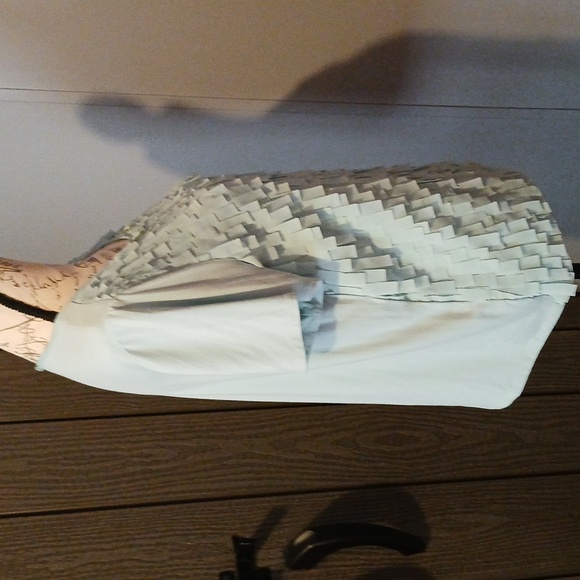 Alfred Dunner Lady's Seafoam Green Top with Layered Fringe & Embellished - Picture 5 of 7